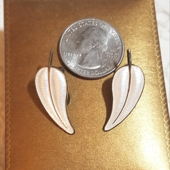 DENMARK VOLMER BAHNER VTG Sterling Enameled Earrings - Picture 2 of 6